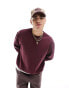 ASOS DESIGN heavyweight oversized sweatshirt in burgundy