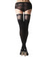 Women's Feathers Lace Top Opaque Thigh Highs