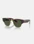 Фото #1 товара Ray-Ban Clubmaster mega sunglasses with green lens in tortoise on gold