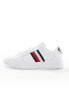 Фото #3 товара Tommy Hilfiger supercup stripe leather trainers in white