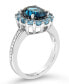ფოტო #2 პროდუქტის London Blue Topaz (3-1/5 ct. t.w.), Swiss Blue Topaz (1-1/4 ct. t.w.) and Diamond (1/10 ct. t.w.) Ring in Sterling Silver