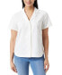 ფოტო #1 პროდუქტის Women's Linen-Blend Button-Up Camp Shirt