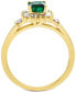 Фото #2 товара Emerald (3/4 ct. t.w.) & Diamond (1/3 ct. t.w.) Ring in 14k Gold