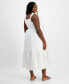 Фото #4 товара Plus Size Woven Solid Smocked Ruffled Midi Dress, Created for Macy's