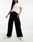 Фото #4 товара Miss Selfridge baggy twill cargo trouser in black