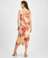 ფოტო #2 პროდუქტის Tinsel Women's Round-Neck Printed Asymmetric-Ruffle Dress