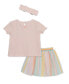 Baby Girls Stripe Fashion Skort Set with Headband