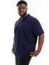 Фото #1 товара Polo Ralph Lauren Big & Tall logo pocket johnny collar pique polo in navy