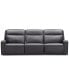 Фото #6 товара Dextan Leather 3-Pc. Sofa with 3 Power Recliners, Created for Macy's