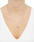 ფოტო #2 პროდუქტის Amethyst (7/8 ct. t.w.) & Diamond (1/20 ct. t.w.) Pear Pendant Necklace in 14k White Gold, 18" + 2" extender