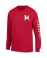 ფოტო #3 პროდუქტის Men's Red Maryland Terrapins Team Stack Long Sleeve T-shirt