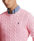 Фото #3 товара Men's Cable-Knit Cotton Sweater