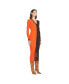 Фото #2 товара Платье женское STAUD Shoko вязаное с пуговицами "Кливленд Браунс" оранжево-коричневое