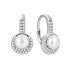 Glittering silver earrings with real pearls AGUC2152PL
