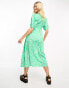 Фото #3 товара Violet Romance Maternity puff sleeve midi dress with side split in green floral print