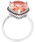 Simulated Morganite Nano (11 ct. t.w.) & Smoky Cubic Zirconia Statement Ring in Sterling Silver