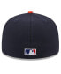 Men's Navy/Orange Houston Astros On Deck 59FIFTY Fitted Hat Navy, Orange, 7 1/2 - фото #4