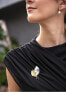 Bicolor brooch leaves 2in1 with right pearl JL0571