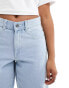 Фото #4 товара Dickies herndon mid rise loose fit wide leg jeans in light blue