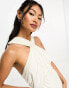 Фото #4 товара ASOS DESIGN halter pearl mini dress with drape beading detail in white