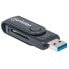 Фото #4 товара Manhattan USB-A Mini Multi-Card Reader/Writer - 5 Gbps (USB 3.2 Gen1 aka USB 3.0) - 24-in-1 - SuperSpeed USB - Windows or Mac - Black - Three Year Warranty - Blister - MMC - MMC Mobile - MicroSD (TransFlash) - MicroSDHC - MicroSDXC - RS-MMC - SD - SDHC - SDXC - Bla