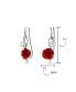 Trendy 3D Red Rose Flower White Freshwater Cultured Pearl Wire Ear Pin Climbers Crawlers Earrings For Women .925 Sterling Silver