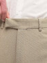 ASOS DESIGN Wedding – Anzughose aus Leinenmix in Braun mit engem Schnitt und sehr feiner Struktur