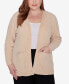 Фото #1 товара Plus Size Classic Chenille Cardigan With Pockets