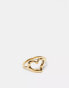 Фото #1 товара ASOS DESIGN Curve waterproof stainless steel molten heart ring in gold tone - GOLD