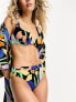 Roxy Color Jam mid waist bikini bottom in floral print