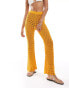 Mango crochet straight leg co-ord trousers in orange