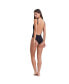 Фото #2 товара Women's Solid Textured Scoop neck one piece swimsuit with low U back