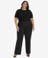 ფოტო #4 პროდუქტის Plus Size Cargo Flare-Leg Pants