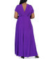 Фото #2 товара Plus Size Front Slit Empire Waist Maxi Dress
