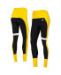 ფოტო #1 პროდუქტის Women's Black, Gold Pittsburgh Steelers Colorblock Tri-Blend Leggings