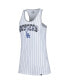 Фото #3 товара Women's White Los Angeles Dodgers Sequin Pinstripe Racerback Tank Top