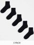 Фото #1 товара ASOS DESIGN 5 pack terry sole ankle socks in black