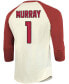 Men's Kyler Murray Cream, Cardinal Arizona Cardinals Vintage-like Inspired Player Name Number Raglan 3/4 Sleeve T-shirt