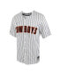 Men's White, Black Oklahoma State Cowboys Pinstripe Replica Full-Button Baseball Jersey