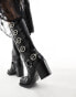 Public Desire Fetish heeled biker boot in black