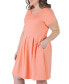 Plus Size Scoop Neck Knee Length Pocket Dress