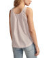 Cotton Striped Pleated-Chest Tank Top