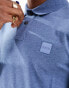 BOSS Orange Passerby long sleeve polo in navy