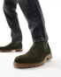 Tommy Hilfiger suede chelsea boots in army green