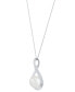 ფოტო #3 პროდუქტის Cultured Freshwater Pearl (9mm) and Diamond Accent Pendant 18" Necklace in 14k Gold