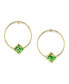 ფოტო #1 პროდუქტის 14K Gold-tone Diamond Shape Crystal Hoop Stainless Steel Post Small Earrings