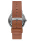 ფოტო #2 პროდუქტის Men's Three-Hand Quartz Riis Medium Brown Leather Watch 40mm