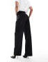 ASOS DESIGN Tall wide leg tailored trousers in black