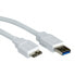 Фото #1 товара VALUE USB 3.0 Cable, A - Micro B, M/M 0.8 m, 0.8 m, USB A, Micro-USB B, USB 3.2 Gen 1 (3.1 Gen 1), 5000 Mbit/s, White