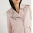 Scoop Faux Leather Asymmetrical Zip Moto Jacket Women's Pink XL 16-18